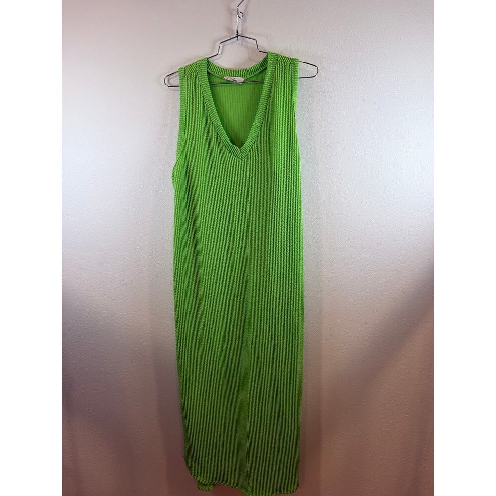 Entro lime green sleeveless long summer dress